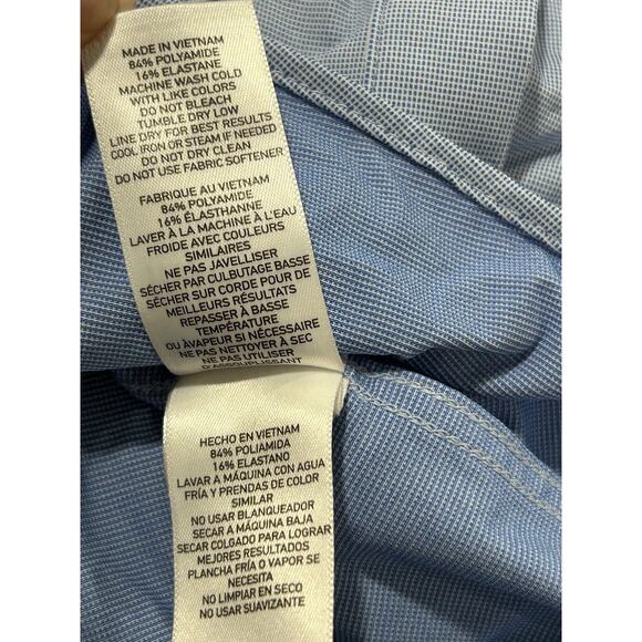 Rhone Shirt Mens XL Light Blue Checked Classic Fit Button Up lightweight - Picture 6 of 9